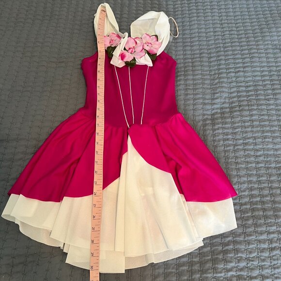 Curtain Call Child Large Style #E7527 Fuschia and White Dance Costume - Picture 4 of 9